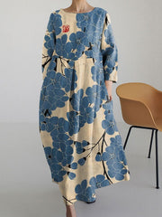 Frauen japanische Kunst elegante Pflaumen druck Kleider
