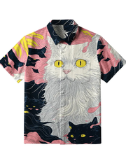 Männer Mystische Katzen Button Down Shirt