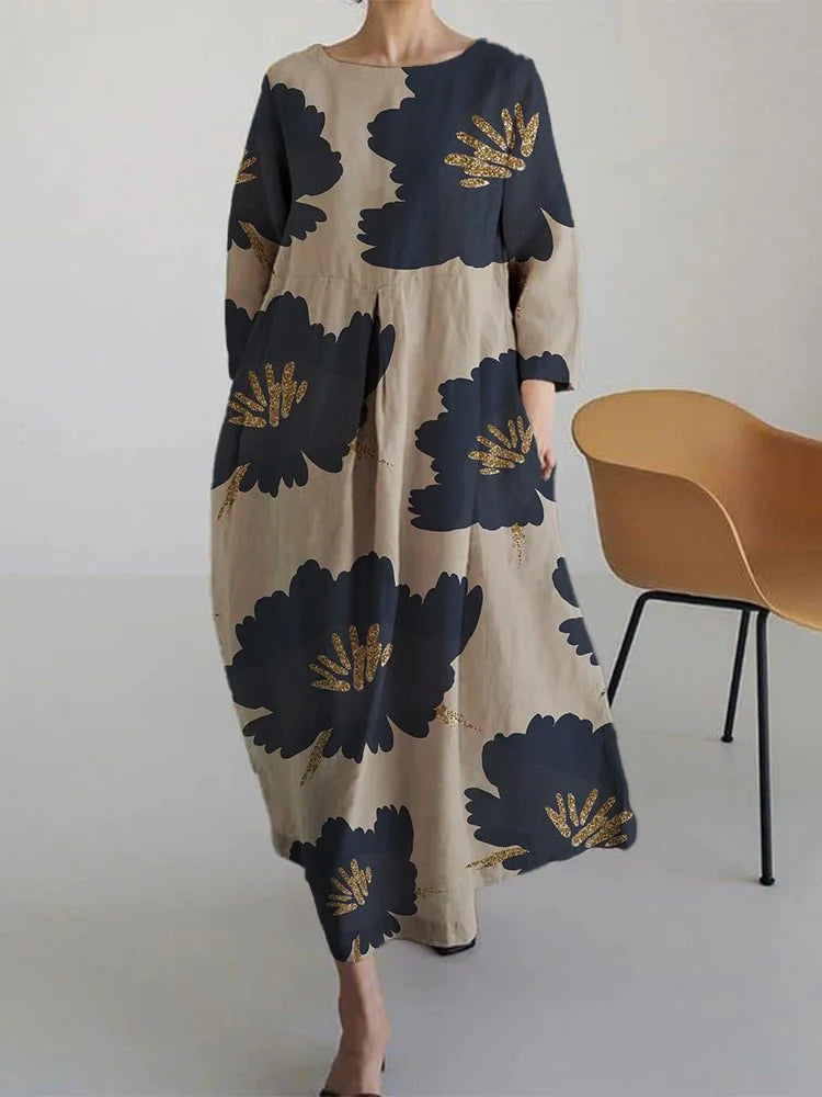 Damen japanische Kunst Blumen druck Freizeit kleider