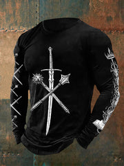 Langarm-T-Shirts Mittelalter liche Waffen für Männer