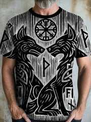 Herren Viking Wolf Print T-Shirts