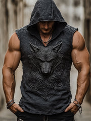 Herren Vintage Viking Kapuzen weste