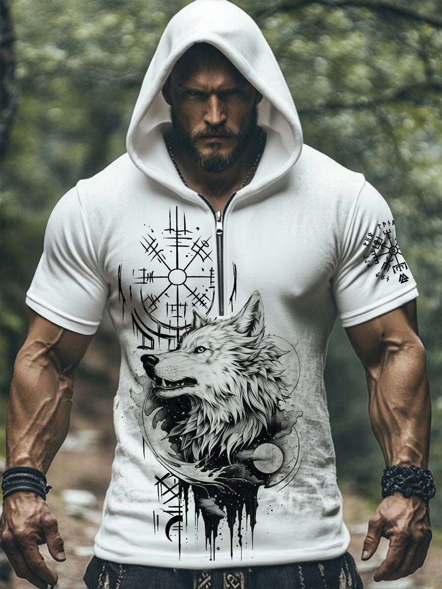 Kurzarm-T-Shirt mit Kapuze für Herren