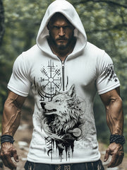Kurzarm-T-Shirt mit Kapuze für Herren