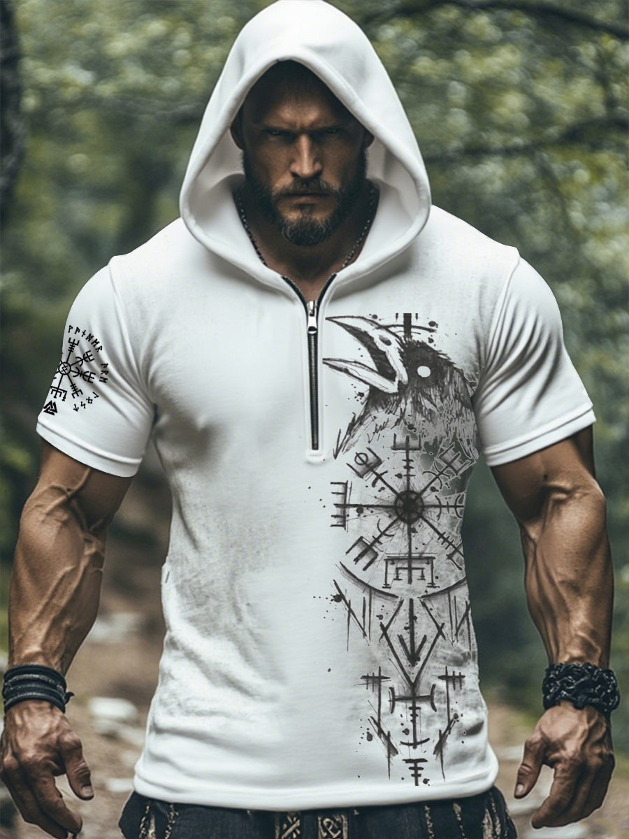 Kurzarm-T-Shirt mit Kapuze für Herren