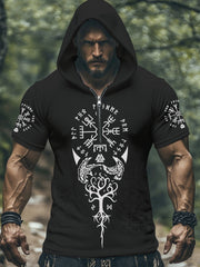 Kurzarm-T-Shirt mit Kapuze für Herren