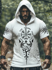 Kurzarm-T-Shirt mit Kapuze für Herren