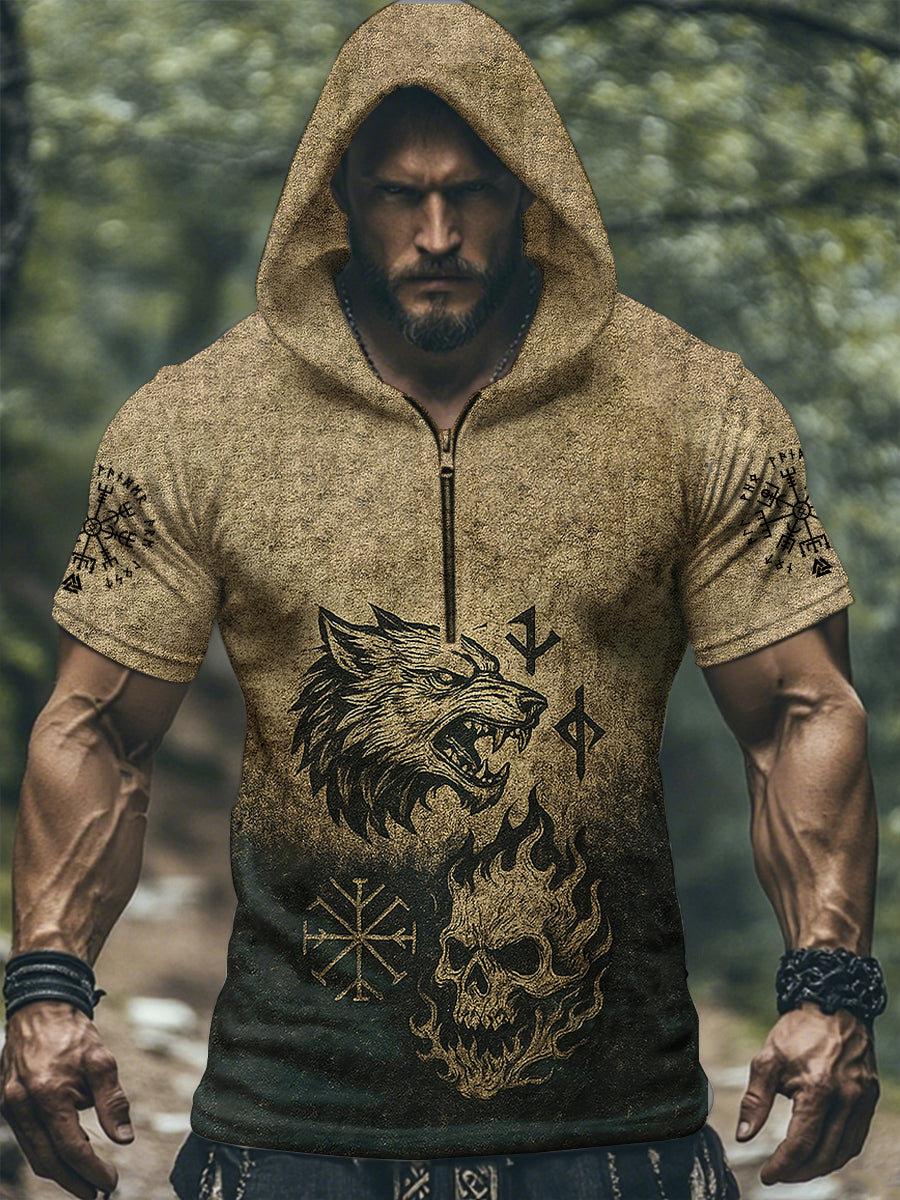 Kurzarm-T-Shirt mit Kapuze für Herren