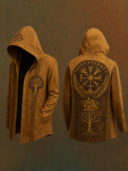Herren Strickjacke mit Kapuze im Viking-Stil