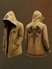 Herren Strickjacke mit Kapuze im Viking-Stil