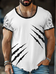 Herren Viking Wolf Scratch Fringe T-Shirts