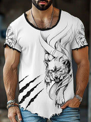 Herren Viking Wolf Scratch Fringe T-Shirts