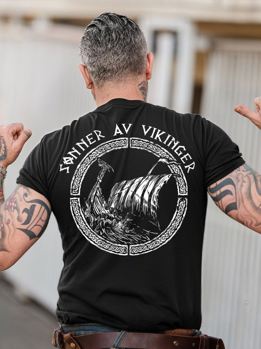 Männer Söhne der Wikinger Norwegen bedrucktes T-Shirt