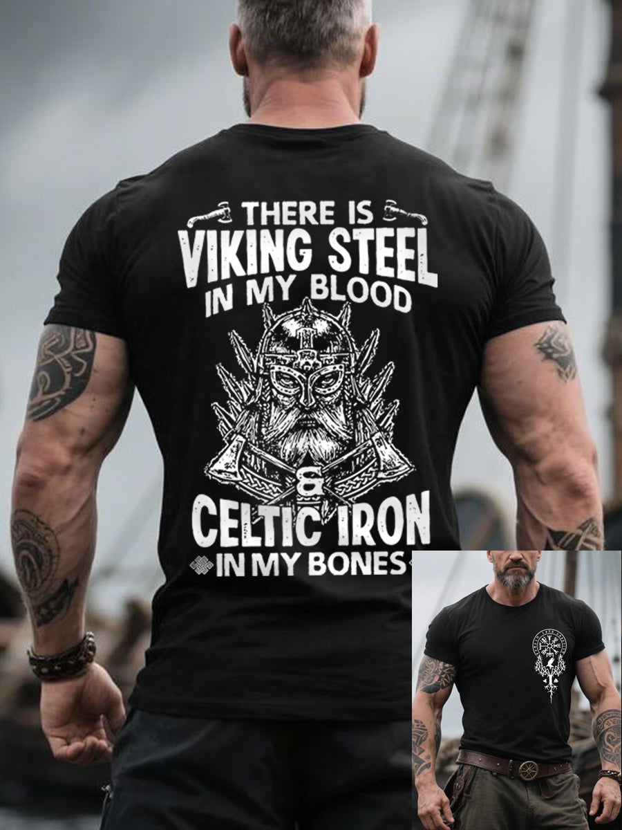 Herren Retro Es gibt Wikingers tahl in meinem Blut im nordischen Stil Casual T-Shirt