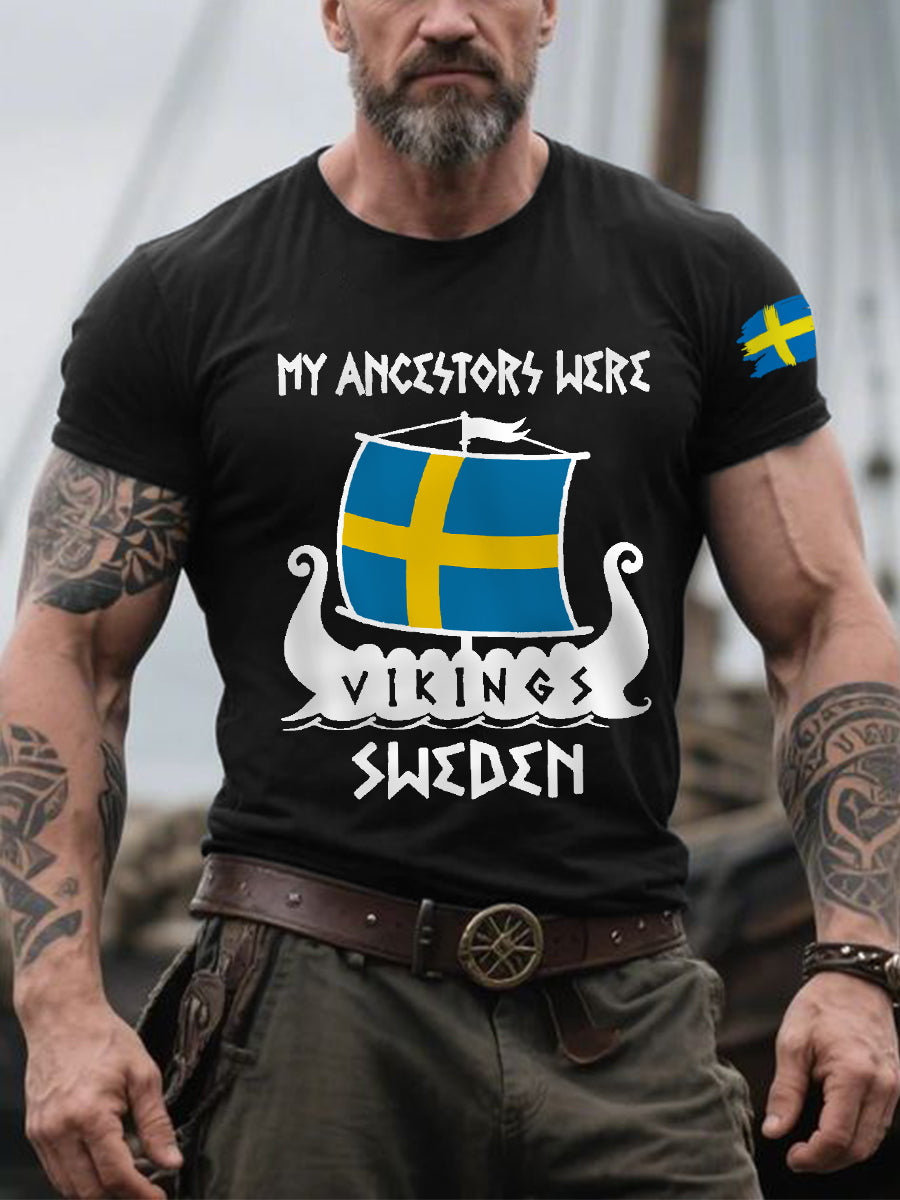 Herren Retro Meine Vorfahren waren Viking Sweden Casual T-Shirt