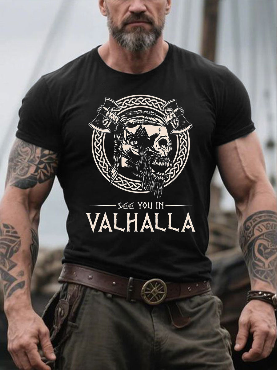 Herren Viking Style Wir sehen uns in Vahalla bedruckten Shorts