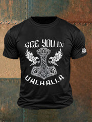 Herren Viking inspirierte Print Kurzarm T-Shirt