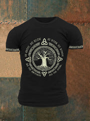 Männer Wikinger Baum des Lebens inspiriert Print T-Shirt