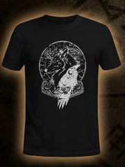 Herren Viking Wolf Raven Hammer Kurzarm T-Shirt