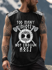 Herren Viking inspirierte Print gewaschene Tank Top