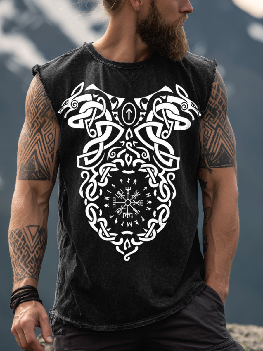 Herren Viking inspirierter Druck Vintage Tank Top