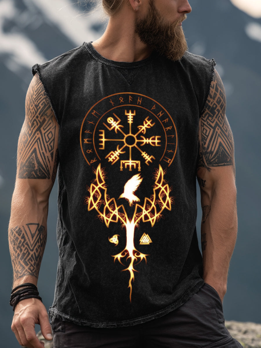 Herren Viking inspirierter Druck Vintage Tank Top