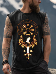 Herren Viking inspirierter Druck Vintage Tank Top