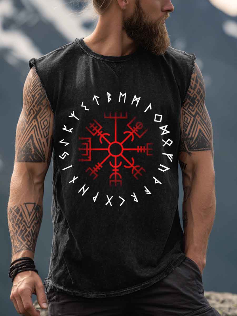 Herren Viking inspirierter Druck Vintage Tank Top