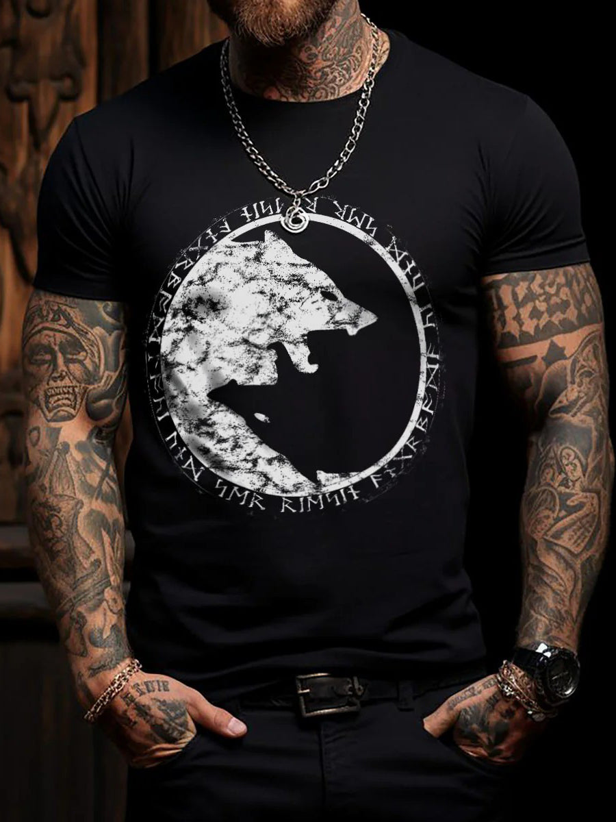 Kurzärmliges T-Shirt für Herren Wolf Viking