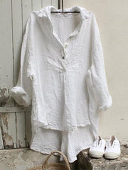 Einfaches Leinen hemd für Damen Vintage