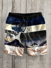 Herren Japaness Waves Kunstdruck Hosen Shorts