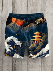 Herren Japaness Waves Kunstdruck Hosen Shorts