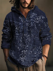 Japanische Männer Waves Kunstdruck Hoodie-Shirt