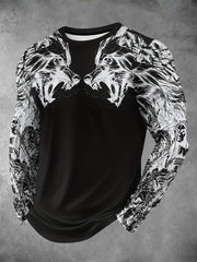 Langarm-T-Shirts für Herren Viking Wolf