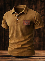 Herren Retro Western Geweih Print Casual Top