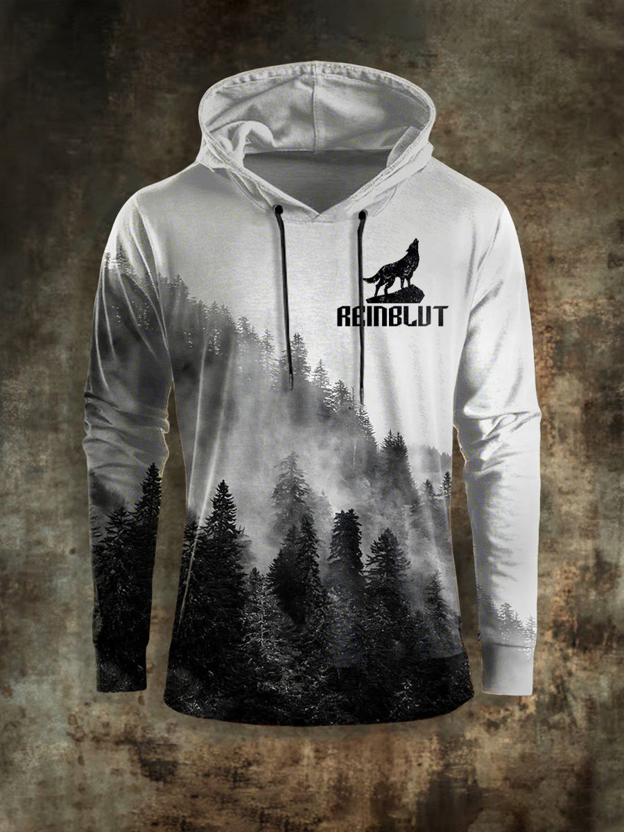 Herren Reinblut Wolf Bedrucktes Langarm-Sweatshirt