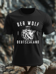 Männer Der Wolf gehört zu Deutschland Baumwoll-Kurzarm-T-Shirt