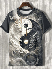 Japanische Herren Kunstdruck T-Shirt mit kurzen Ärmeln