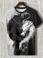 Japanische Herren Kunstdruck T-Shirt mit kurzen Ärmeln