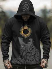 Herren Viking Wolf Kapuzen-Sweatshirt