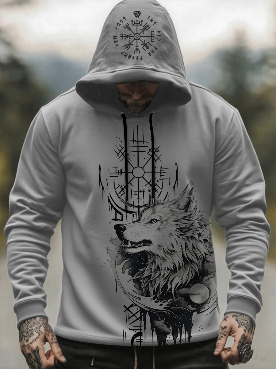 Herren Viking Wolf Kapuzen-Sweatshirt