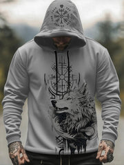 Herren Viking Wolf Kapuzen-Sweatshirt