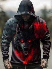 Herren Viking Wolf Kapuzen-Sweatshirt
