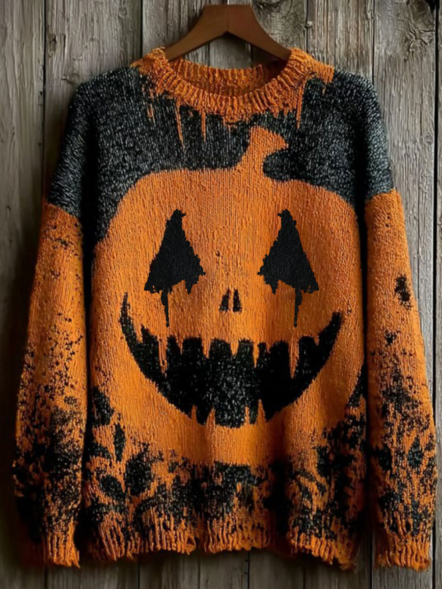 Männer Halloween Jack-o'-Laterne Strick pullover