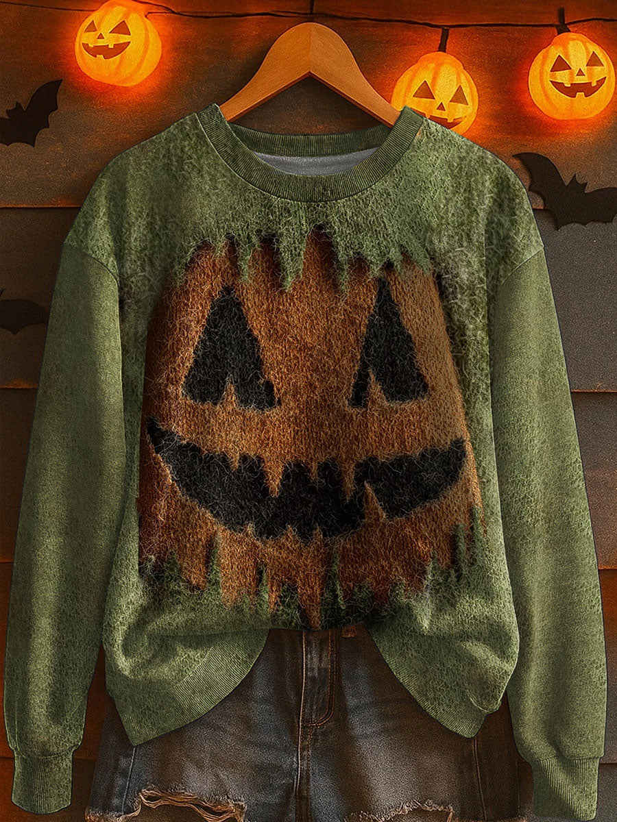Damen-Halloween Jack-o'-Laterne Strick pullover