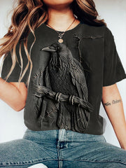 Damen Halloween Crow Kurzarm T-Shirt