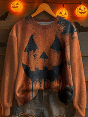 Damen-Halloween Jack-o'-Laterne Strick pullover