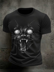 Männer Halloween Horror schwarze Katze T-Shirts