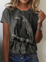 Damen Halloween Crow Kurzarm T-Shirt