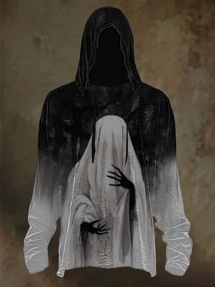 Langarm-Kapuzen pullover für Herren Halloween bedruckt